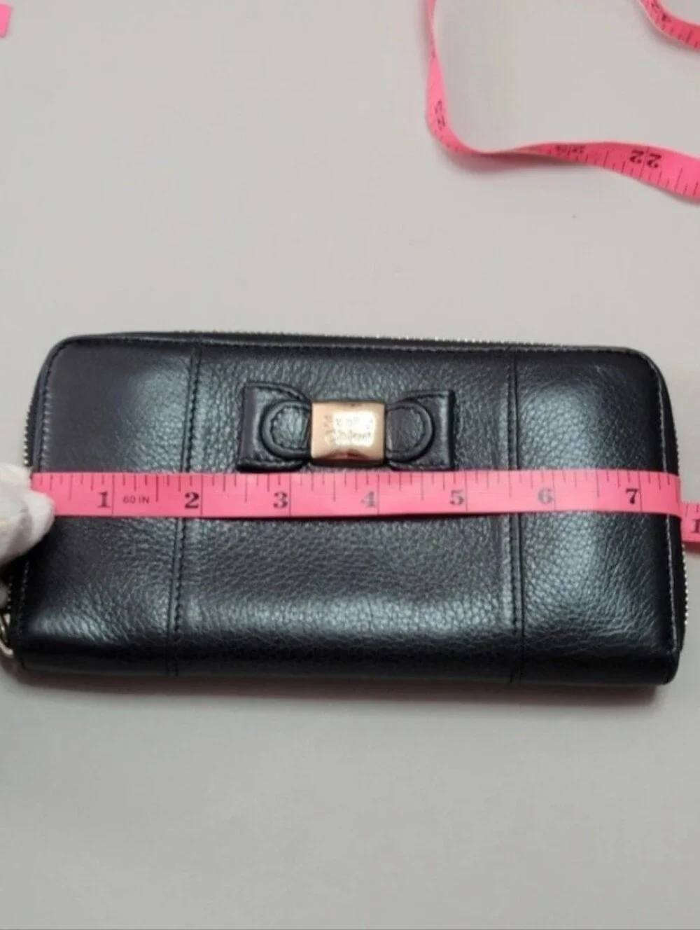 See By Chloe Black Leather Bow Continental Wallet